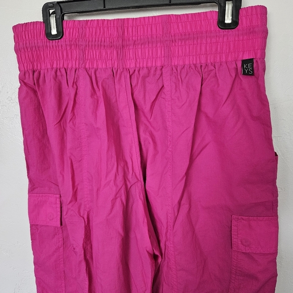 Athleta x Alicia Keys Women's 10 High Waist Utility Pink Track Cargo Pants Nylon - Picture 6 of 9